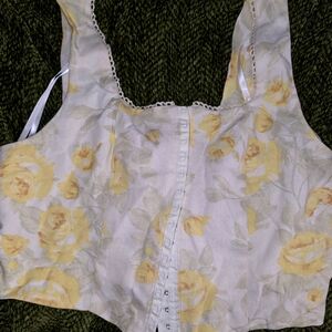 Monteau Yellow Floral Crop Top